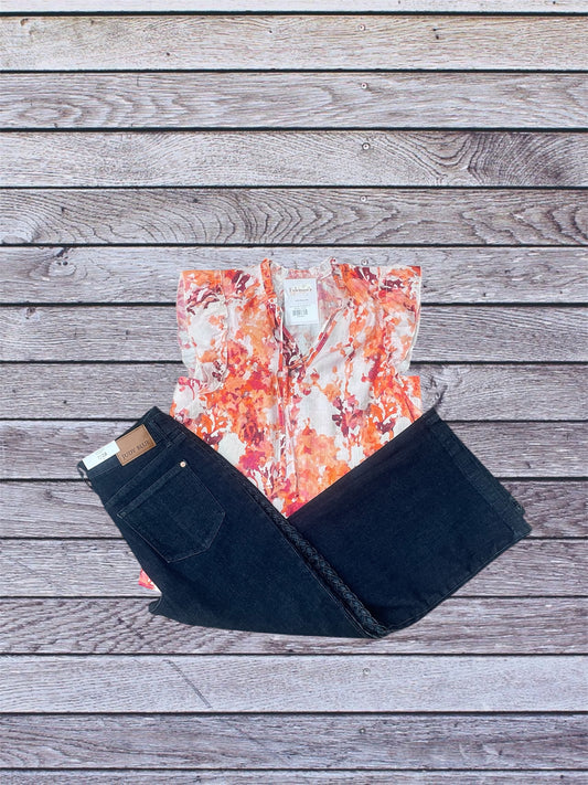 Vibrant Orange Ruffled Blouse