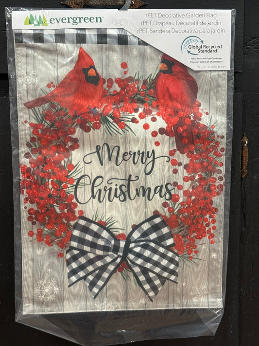 Country Berry Wreath Garden Flag