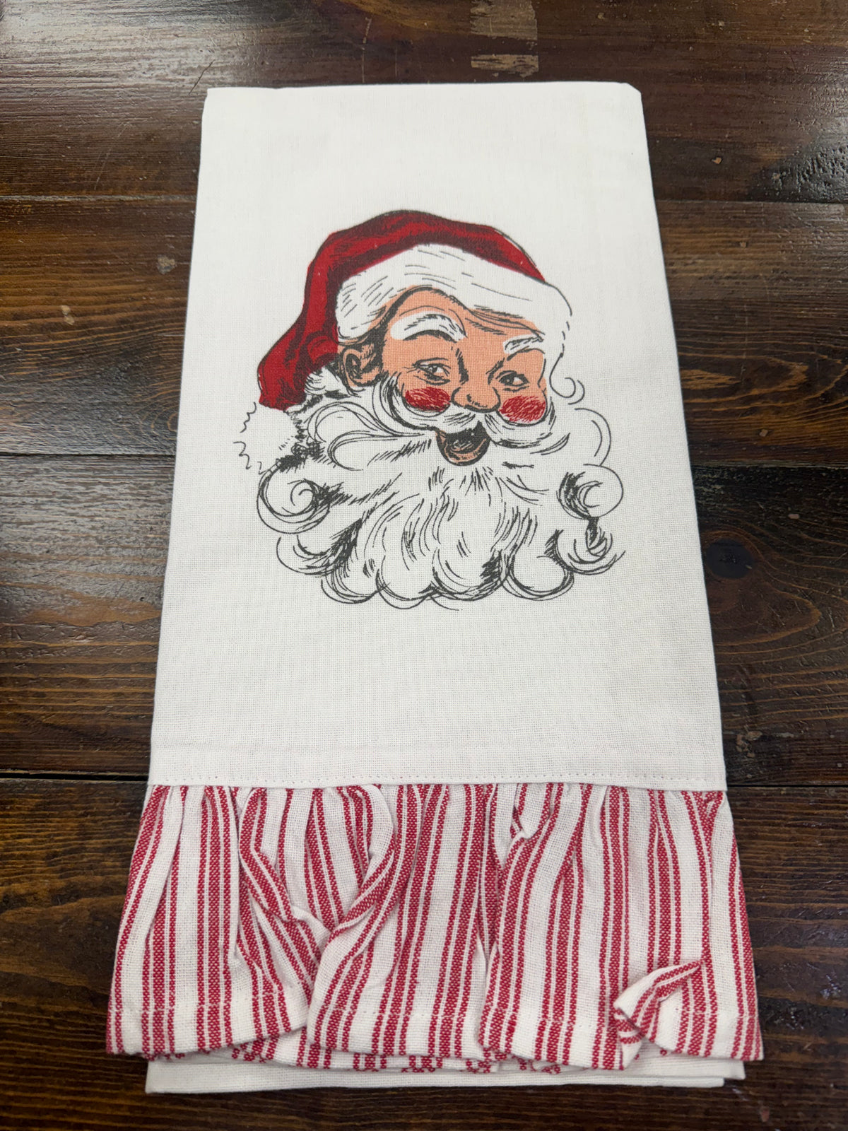 Santa Ruffled Hand Towel