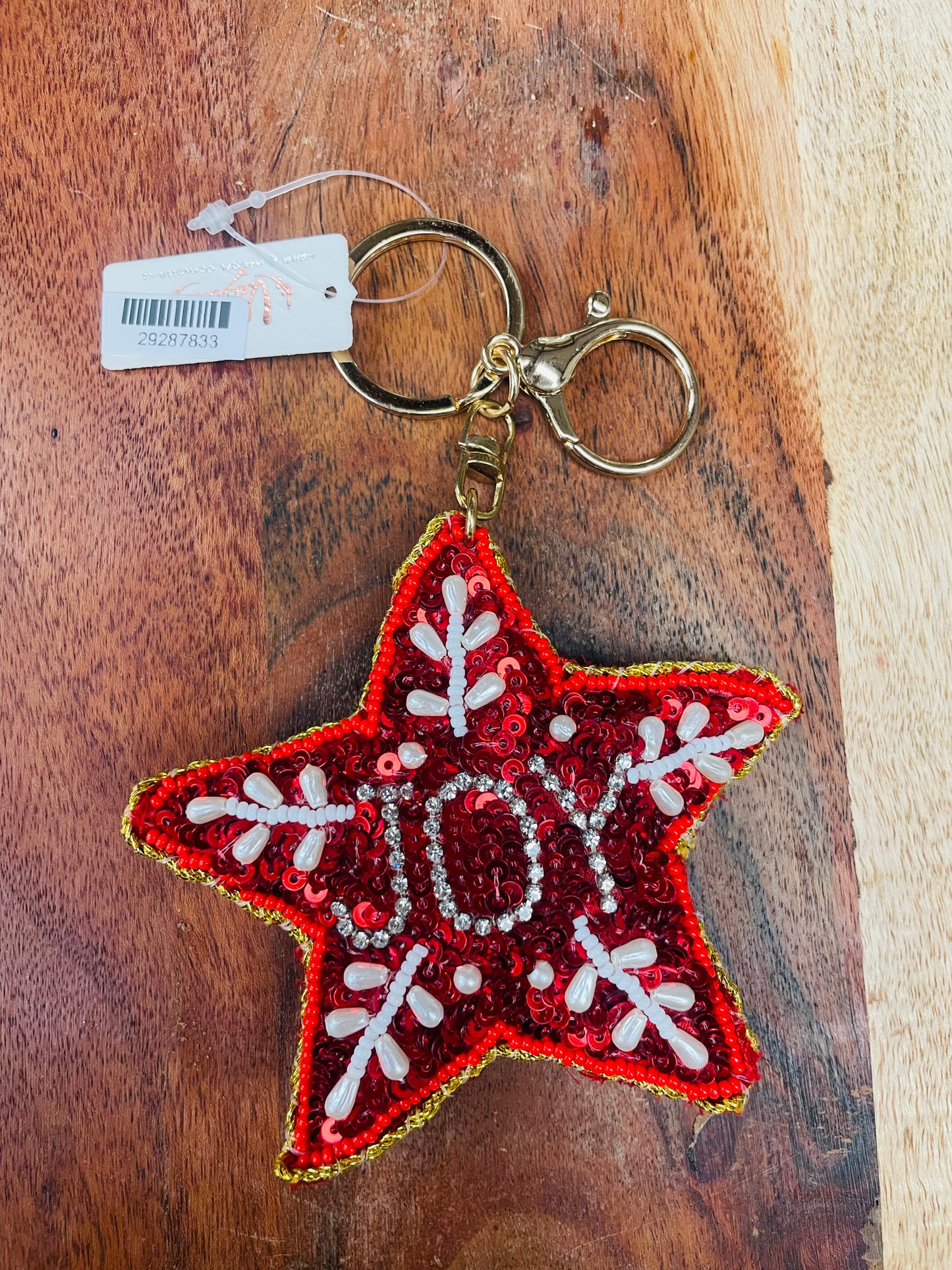 JOY Red Star Key Chain