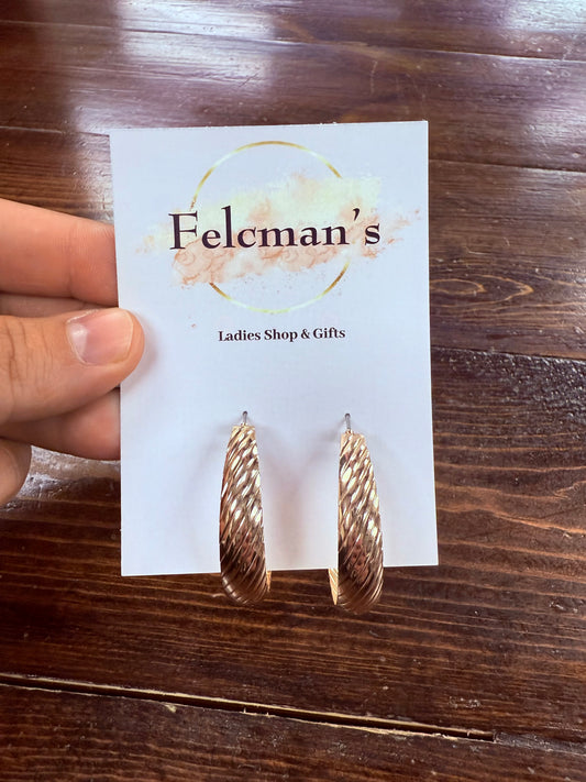 Lined Gold Hoops