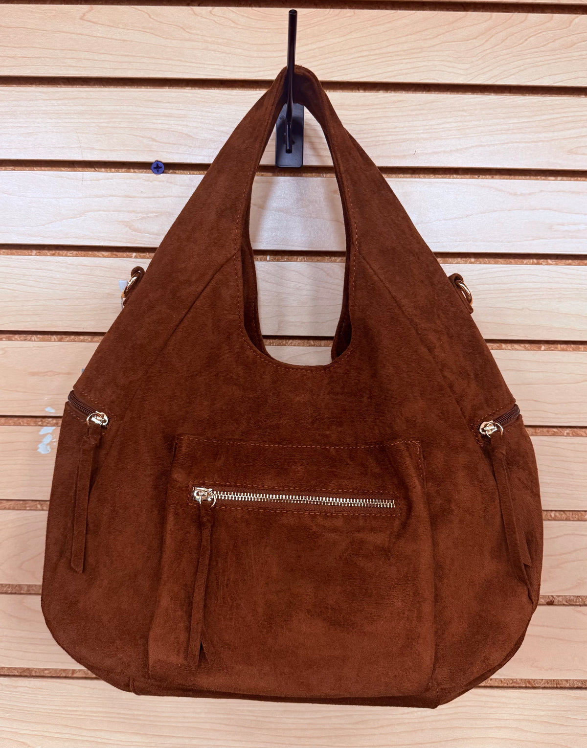 Faux Suede Hobo Bag