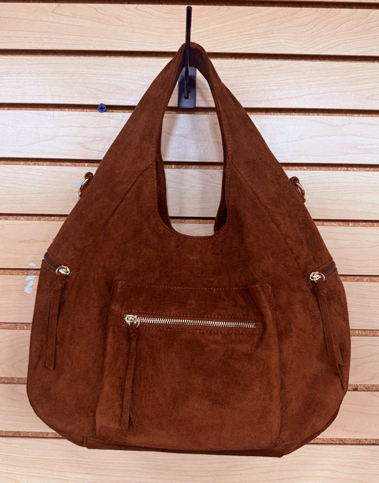 Faux Suede Hobo Bag