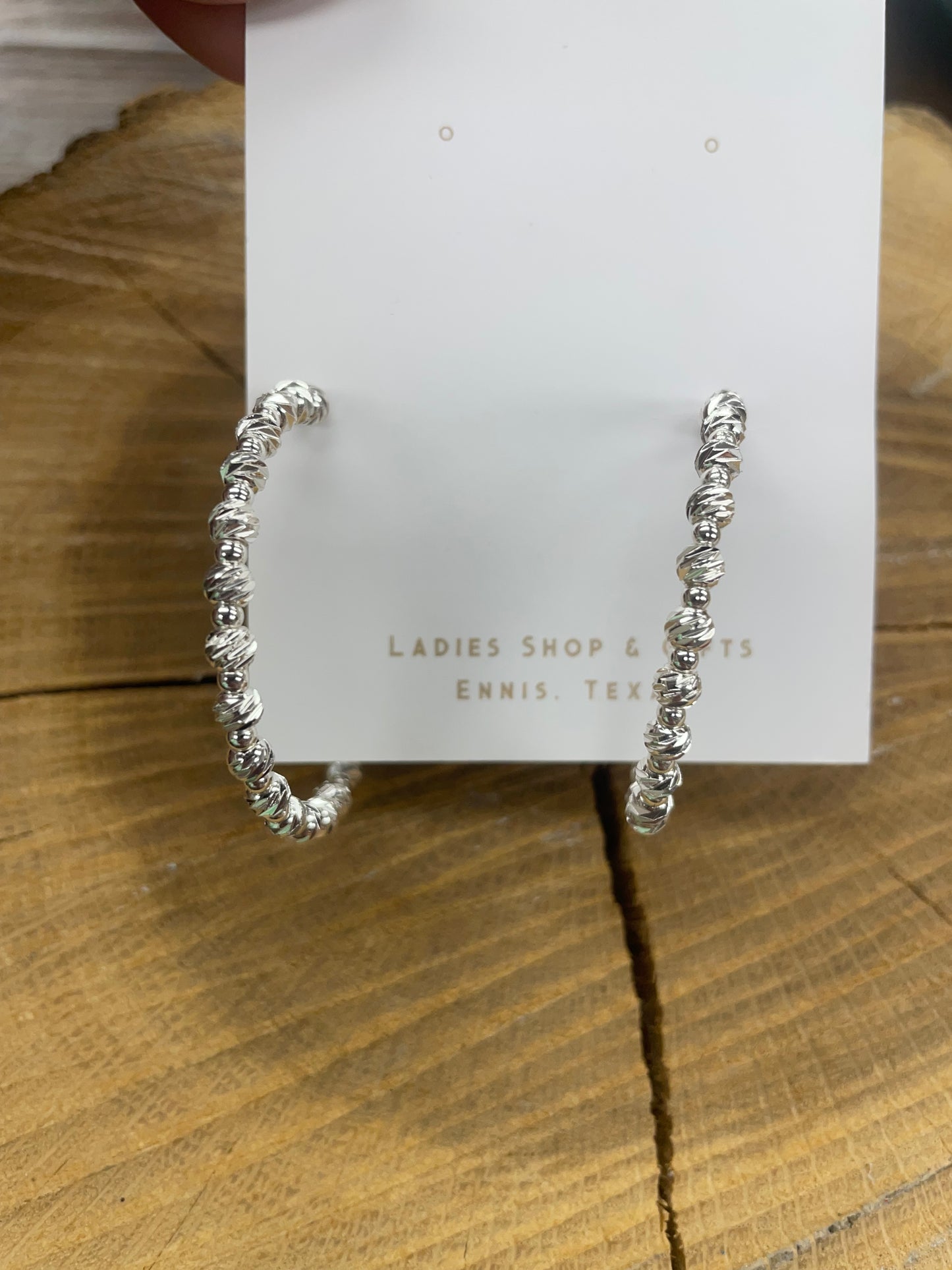 Textured Beaded Hoops