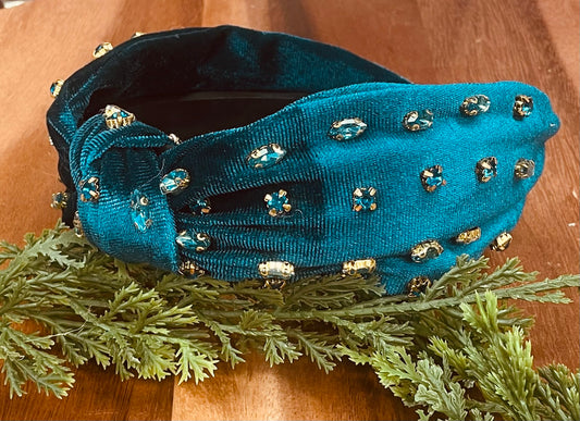 Velvet Turquoise Gem Headband