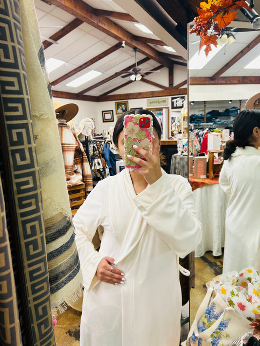 White Velvet Soft Bath Robe