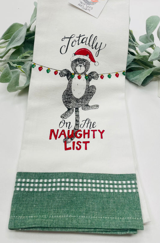 Naughty List Tea Towel