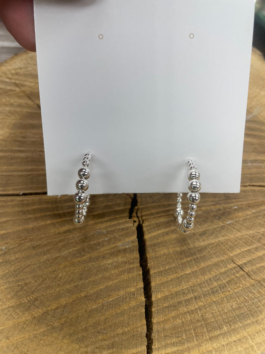 Small Beaded Hoop Earrings