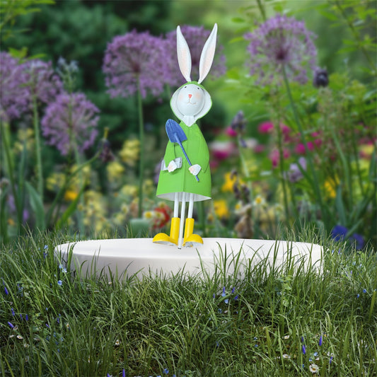 Rabbits In Raincoats Garden Stake