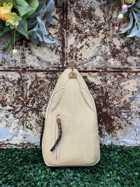 Nikki Micro Straw Sling Bag