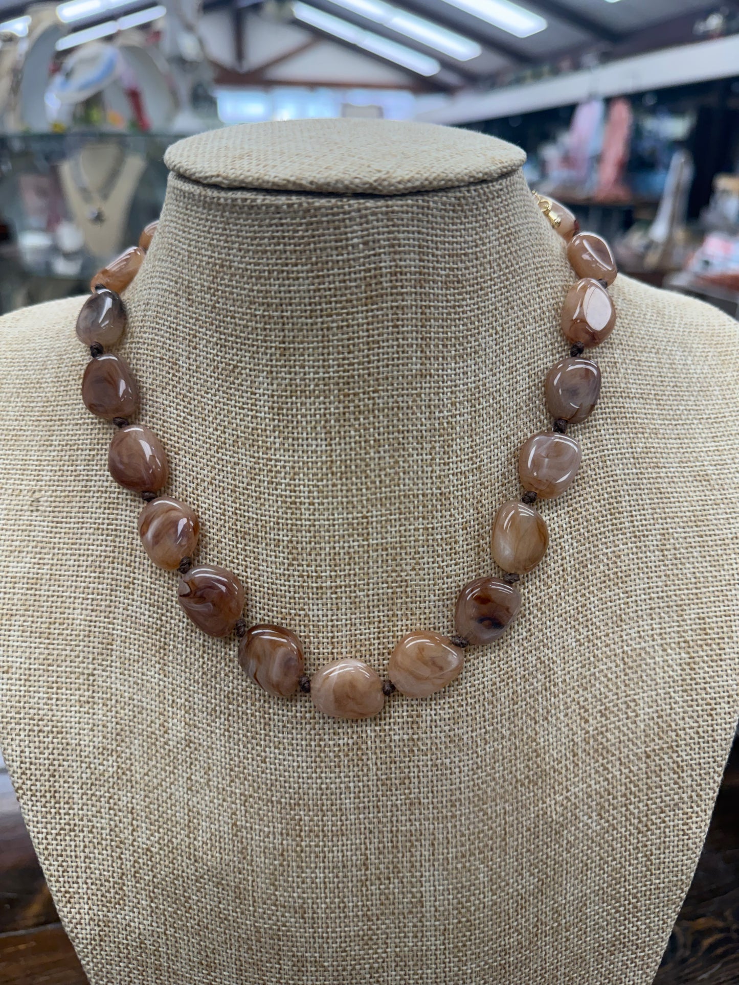 Brown Pebble Necklace