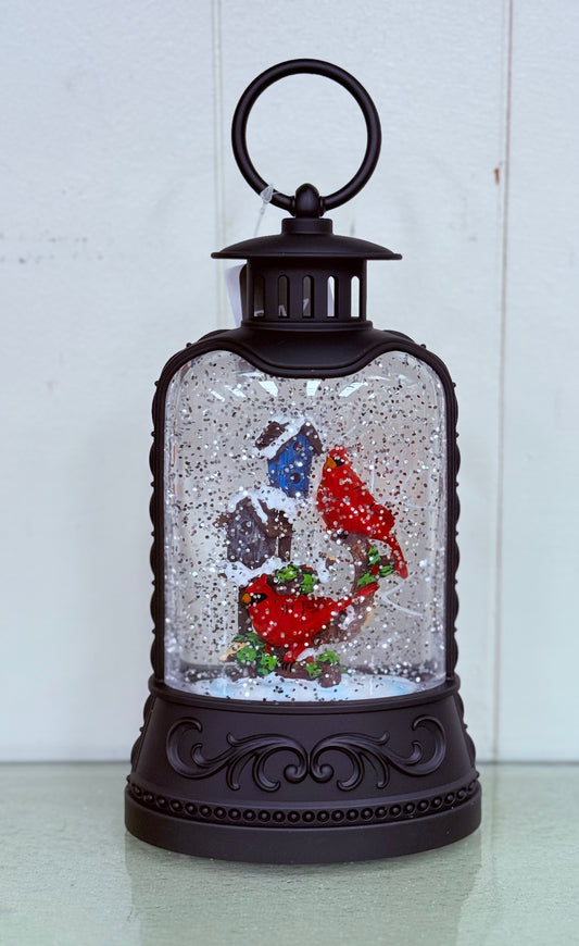 Cardinal & Birdhouse Light Up Water Lantern