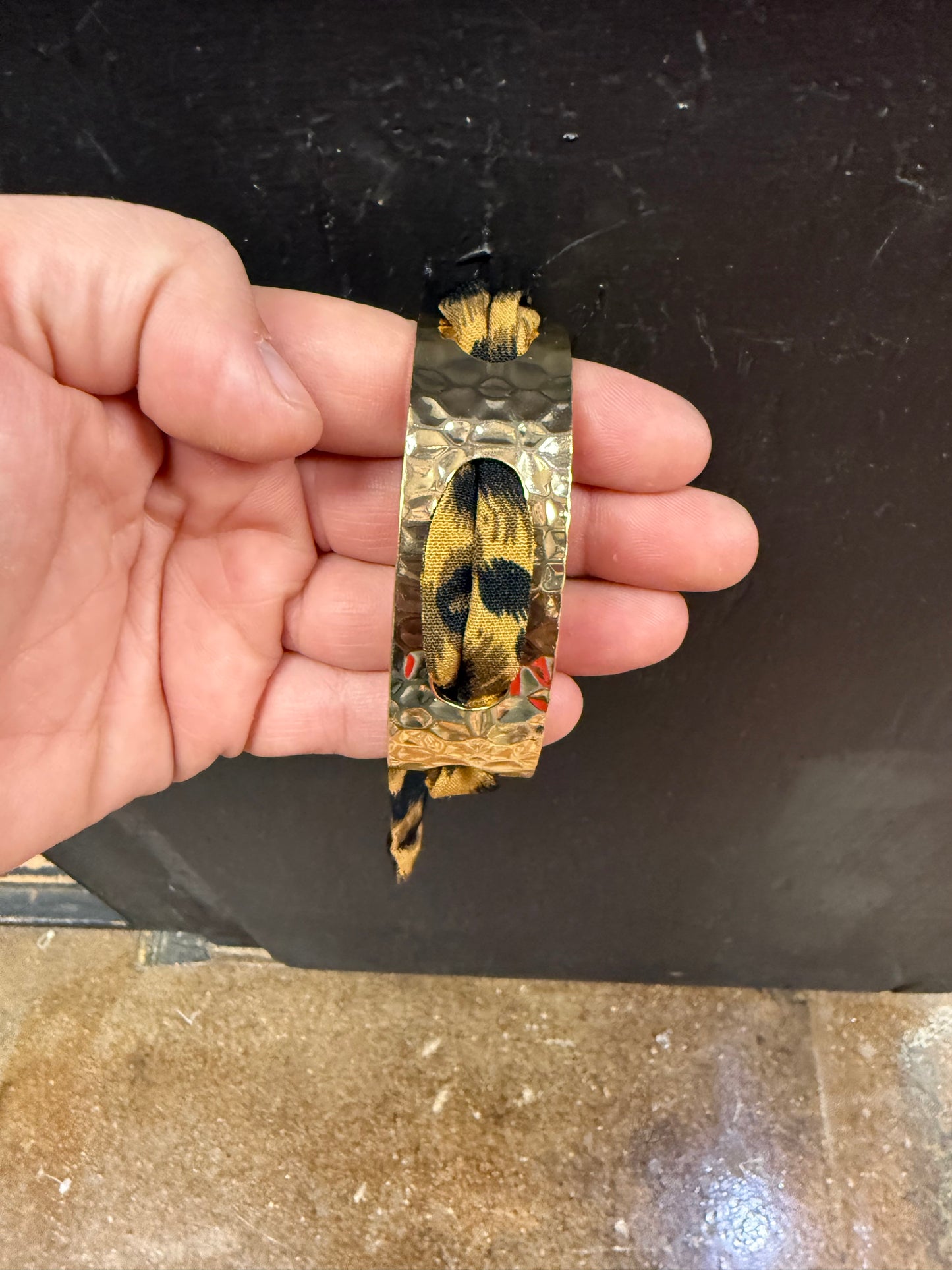 Cheetah Print Scarf Tie Bracelet