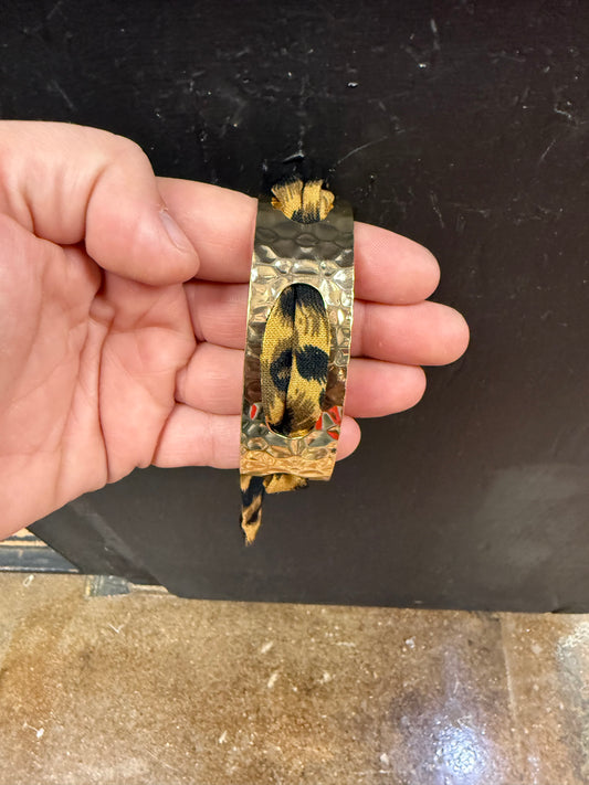 Cheetah Print Scarf Tie Bracelet