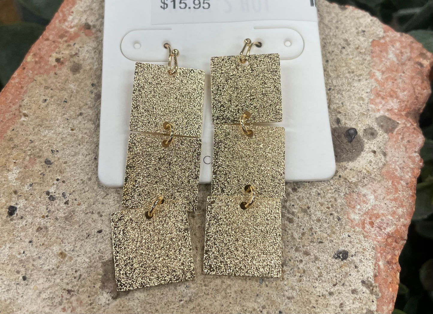 Satin Textured Square Earrings