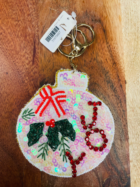 White Joy Ornament KeyChain