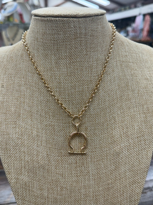 Gold Mini Chain Horseshoe Necklace