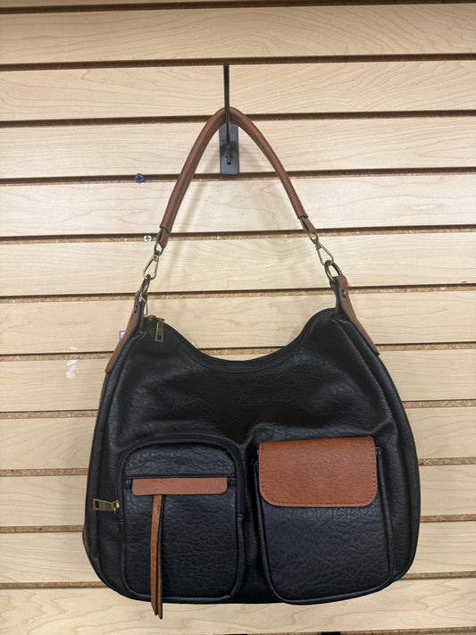 Journee Black/Brown  Hobo Bag