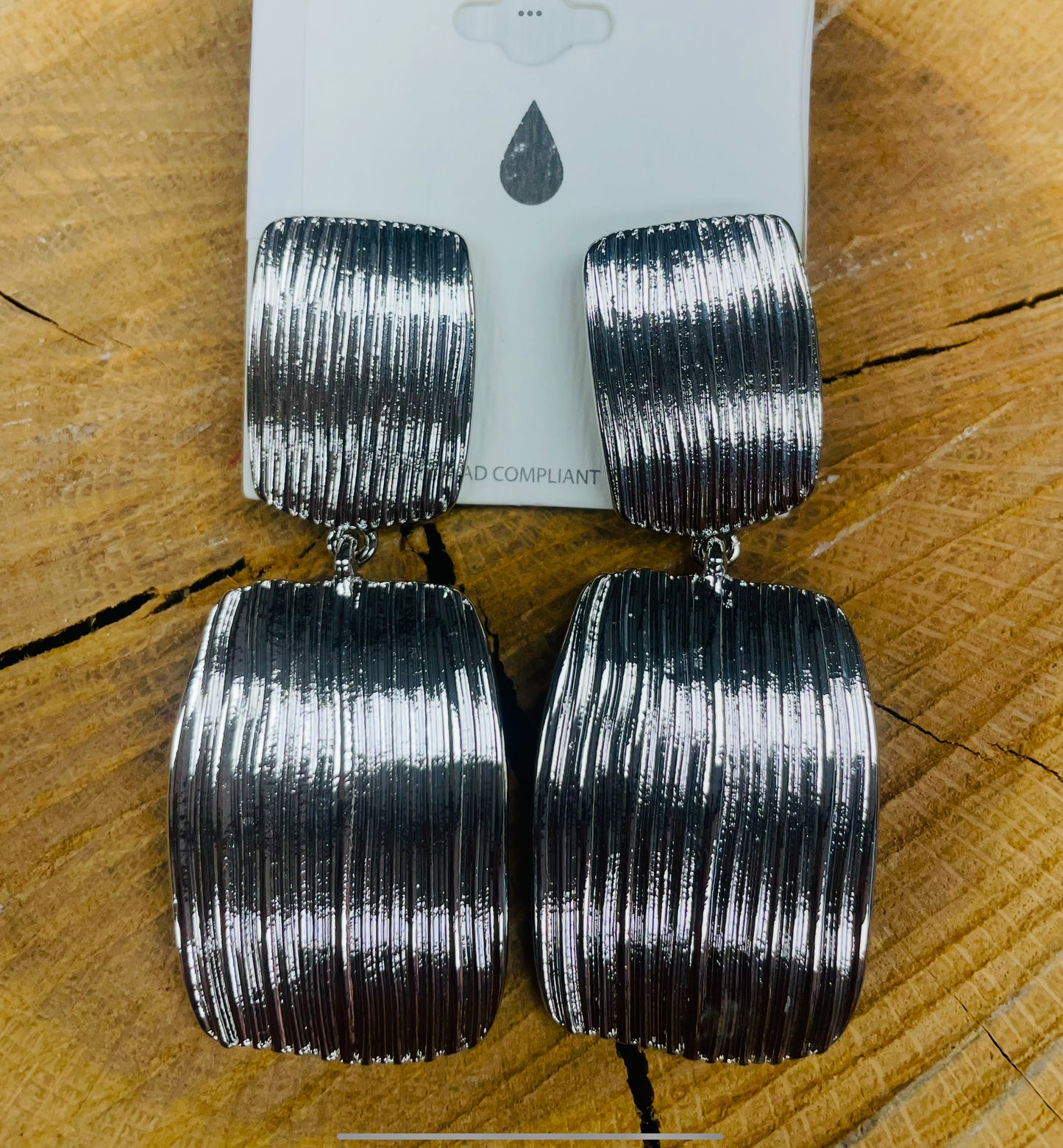 Silver Ribbed Studs