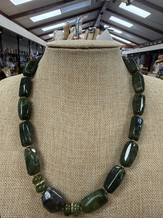 Large Green Rock Necklace