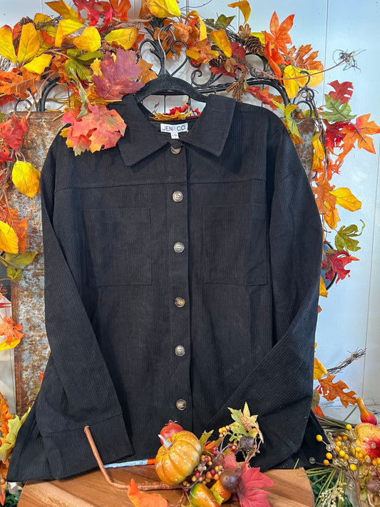 Black Pandora Corduroy Shacket