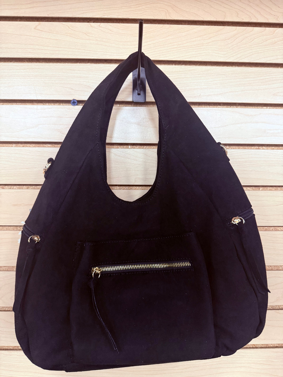 Faux Suede Hobo Bag