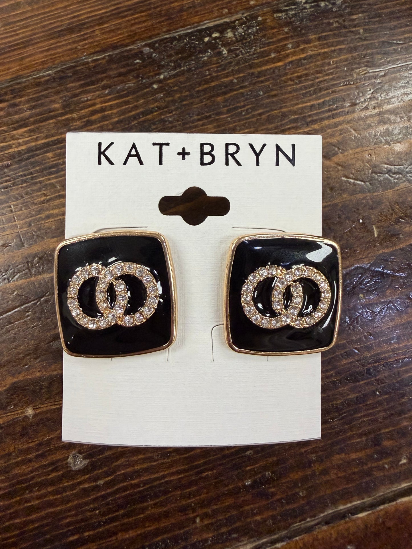 Black Crystal Circle Earrings