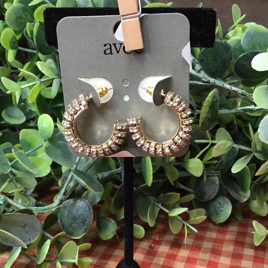 Layered Diamond Gold Earrings