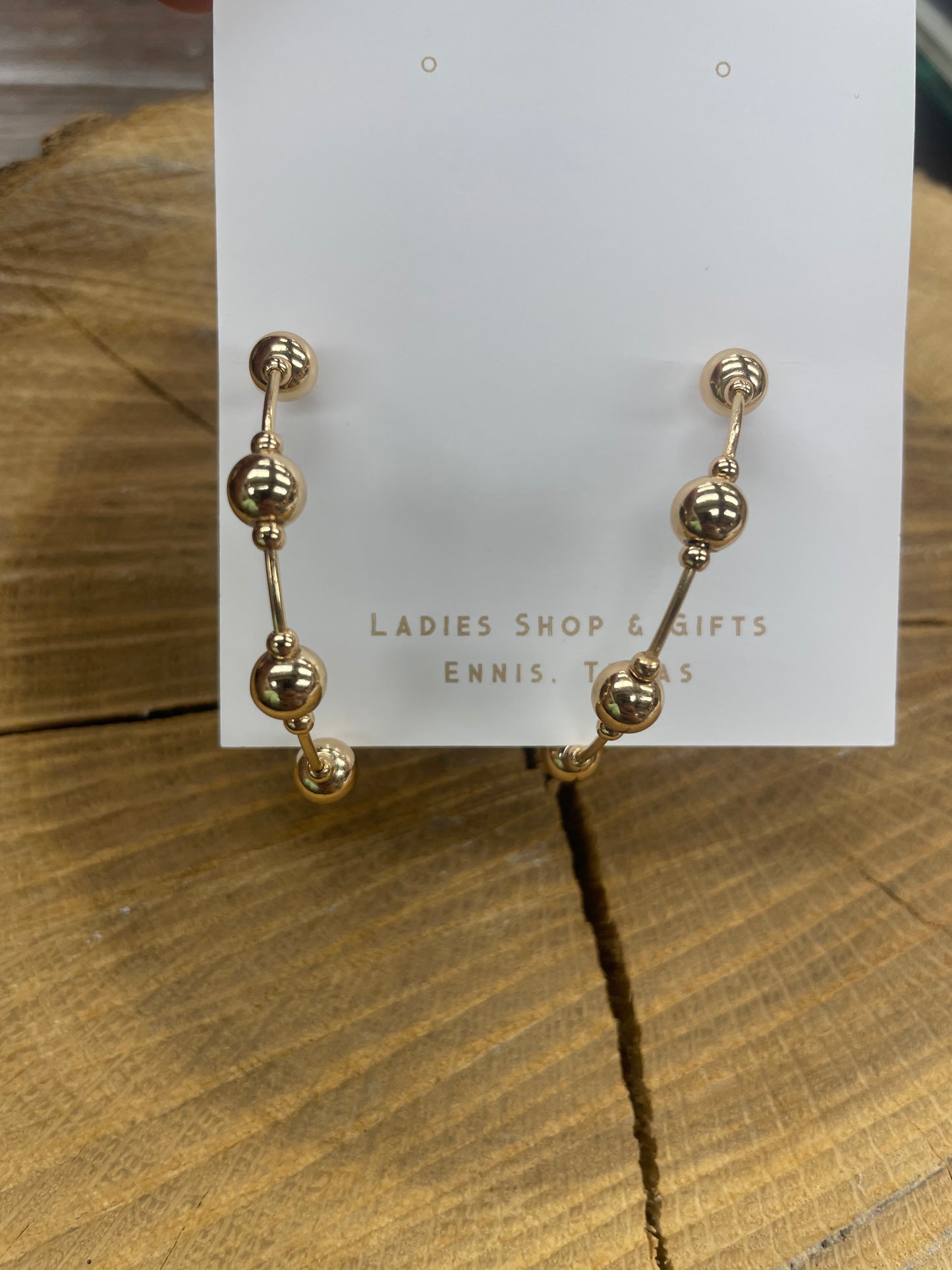 Large Gold Pearl Hoops