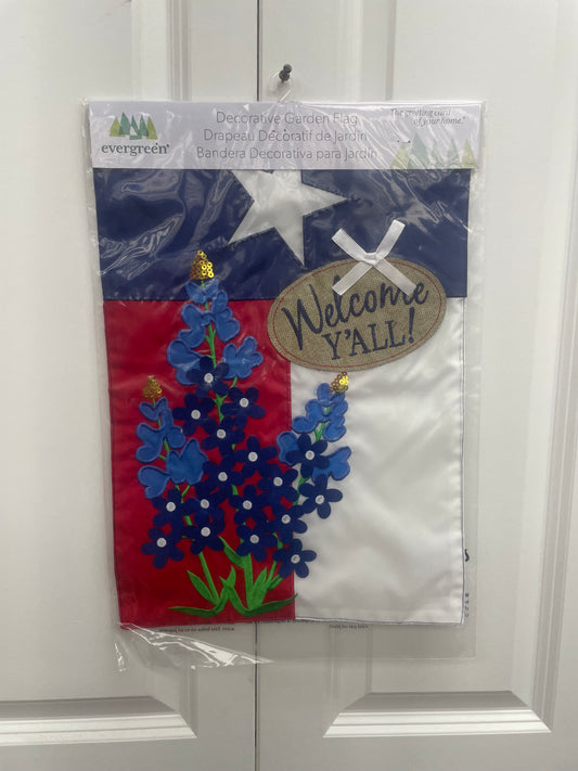 Texas Bluebonnets Garden Applique Flag