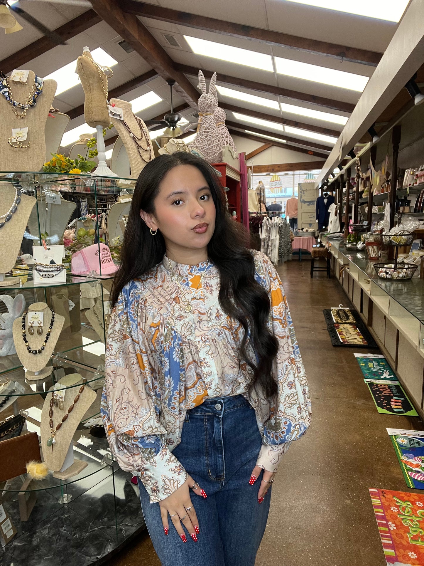 Honey Latte Paisley Blouse