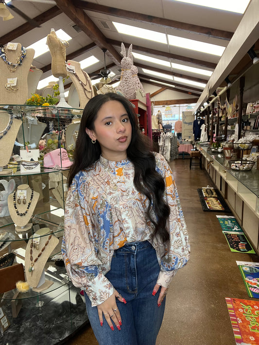 Honey Latte Paisley Blouse