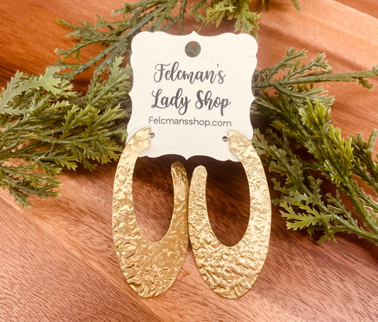 Gold Hammered Earrings