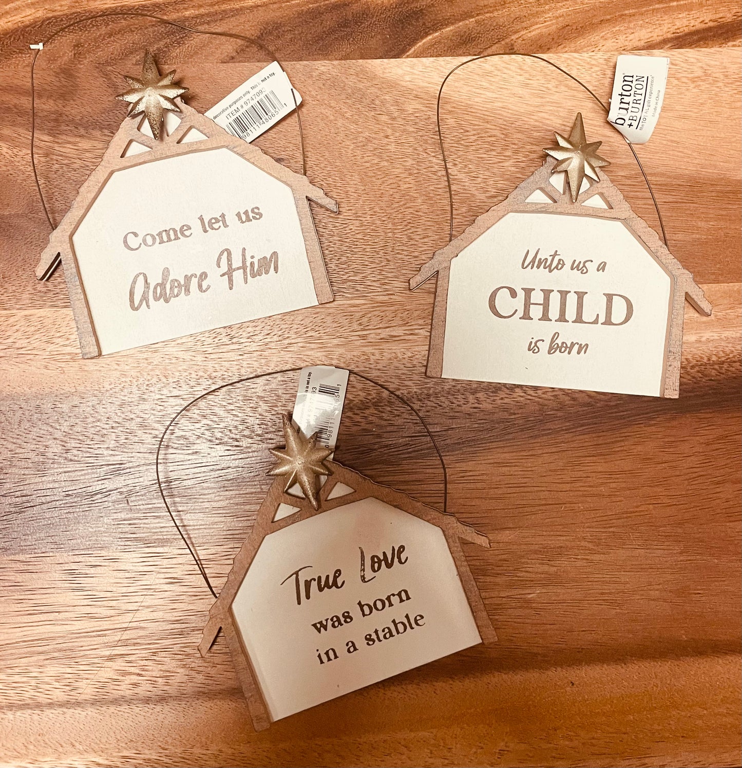 Wooden Barn Message Ornament