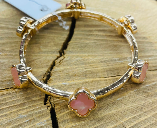Natural Stone Clover Bracelet