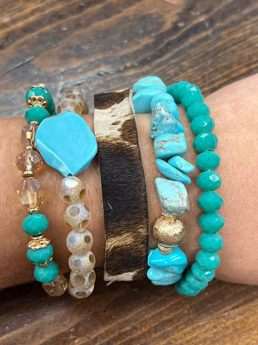 Turquoise Stacked Bracelet Set