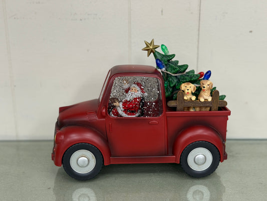 Santa & Dog Light Up Water Truck