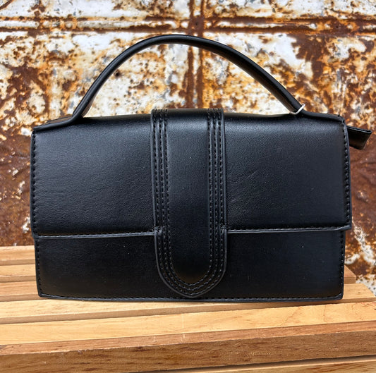 Capri Metallic Crossbody Black