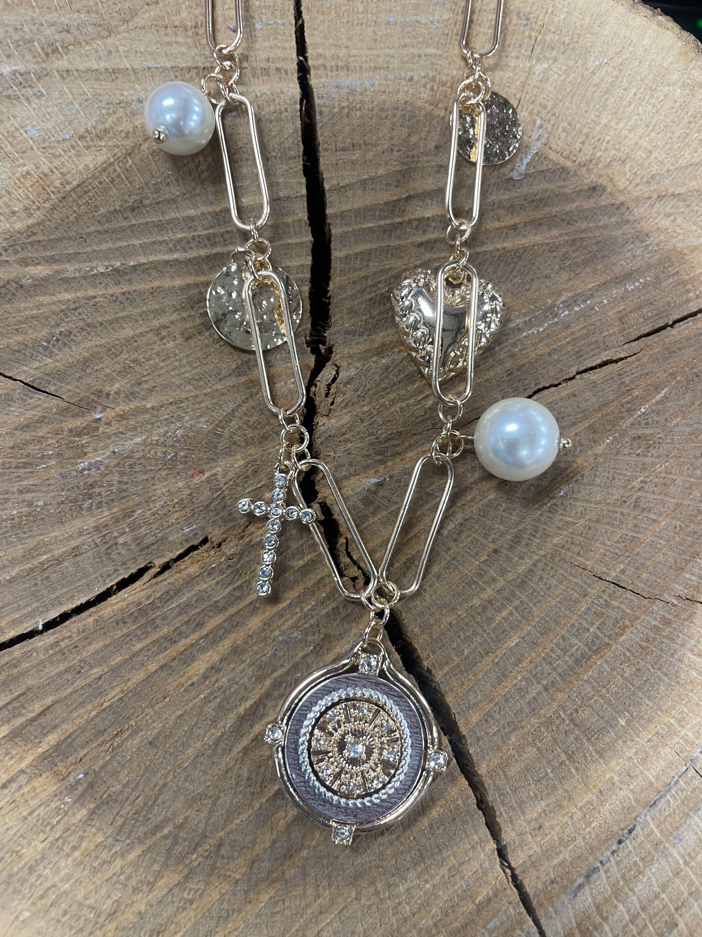 Gold Chain With Coin Pendent Charm Necklace