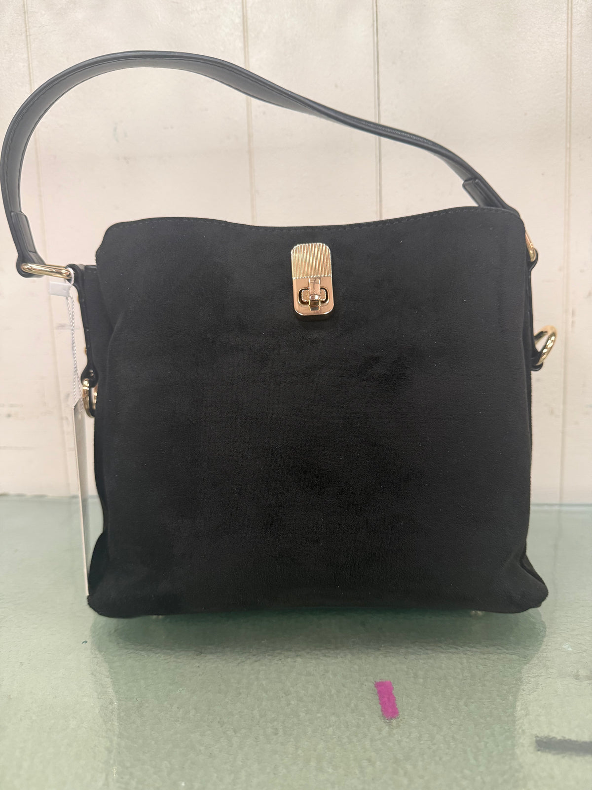 Black Faux Suede Purse