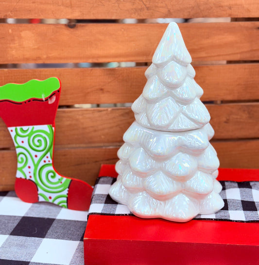 Large White Sweet Grace Christmas Tree Candle