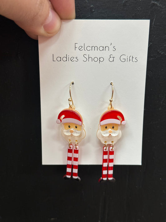 Christmas Red and White Santa Earrings
