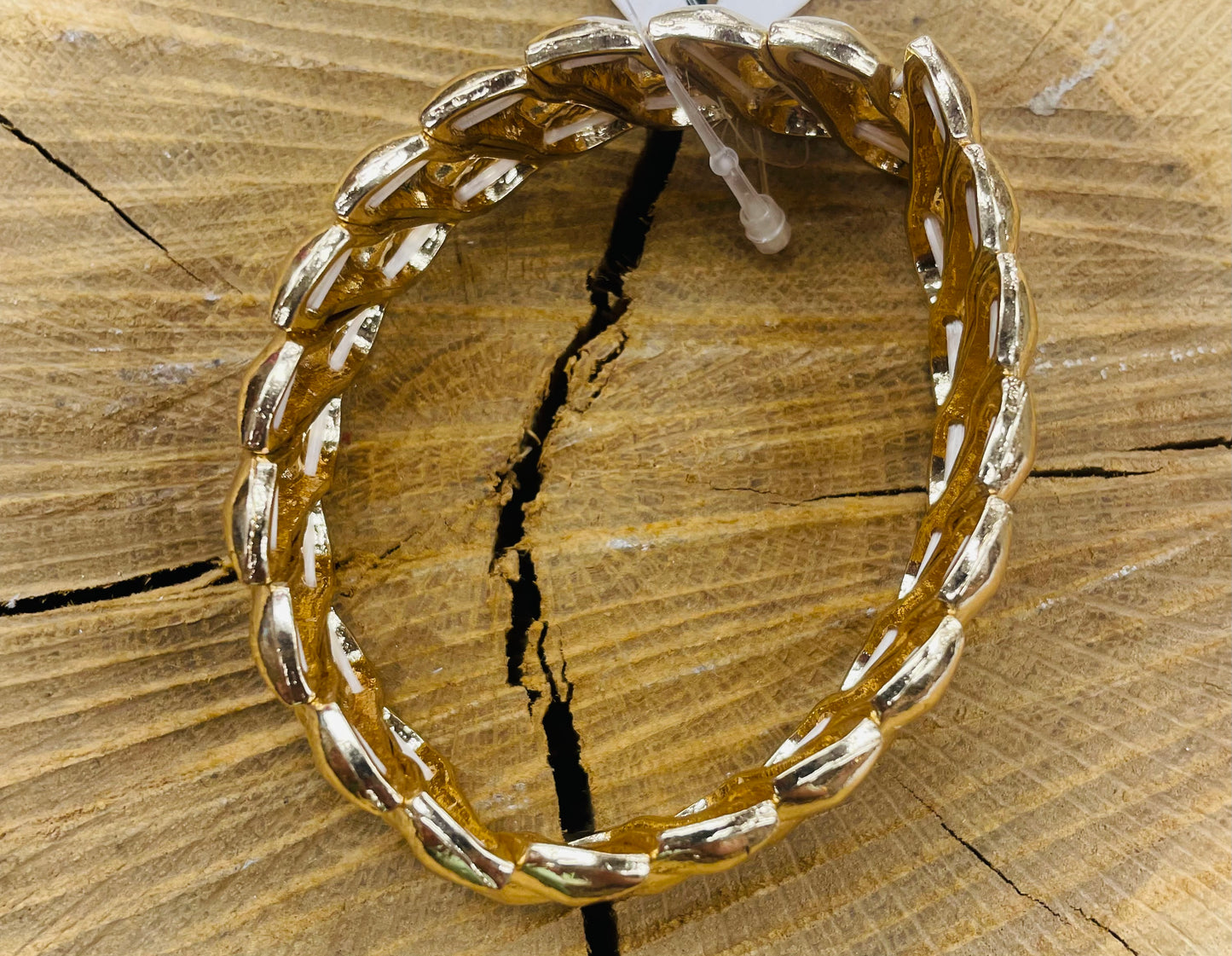Gold Diamond Cut Stretch Bracelet