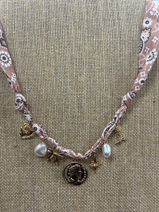 Light Brown Western Charm Scarf Necklace