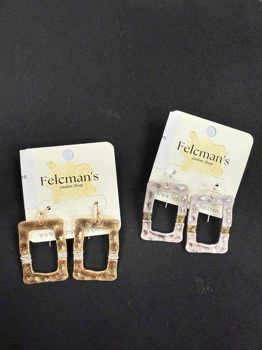 Hammered Rectangle Dangles