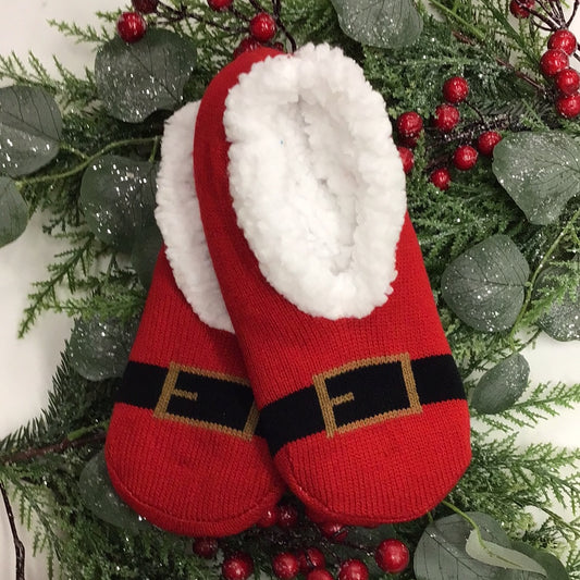 Santa Belt Sherpa Slippers