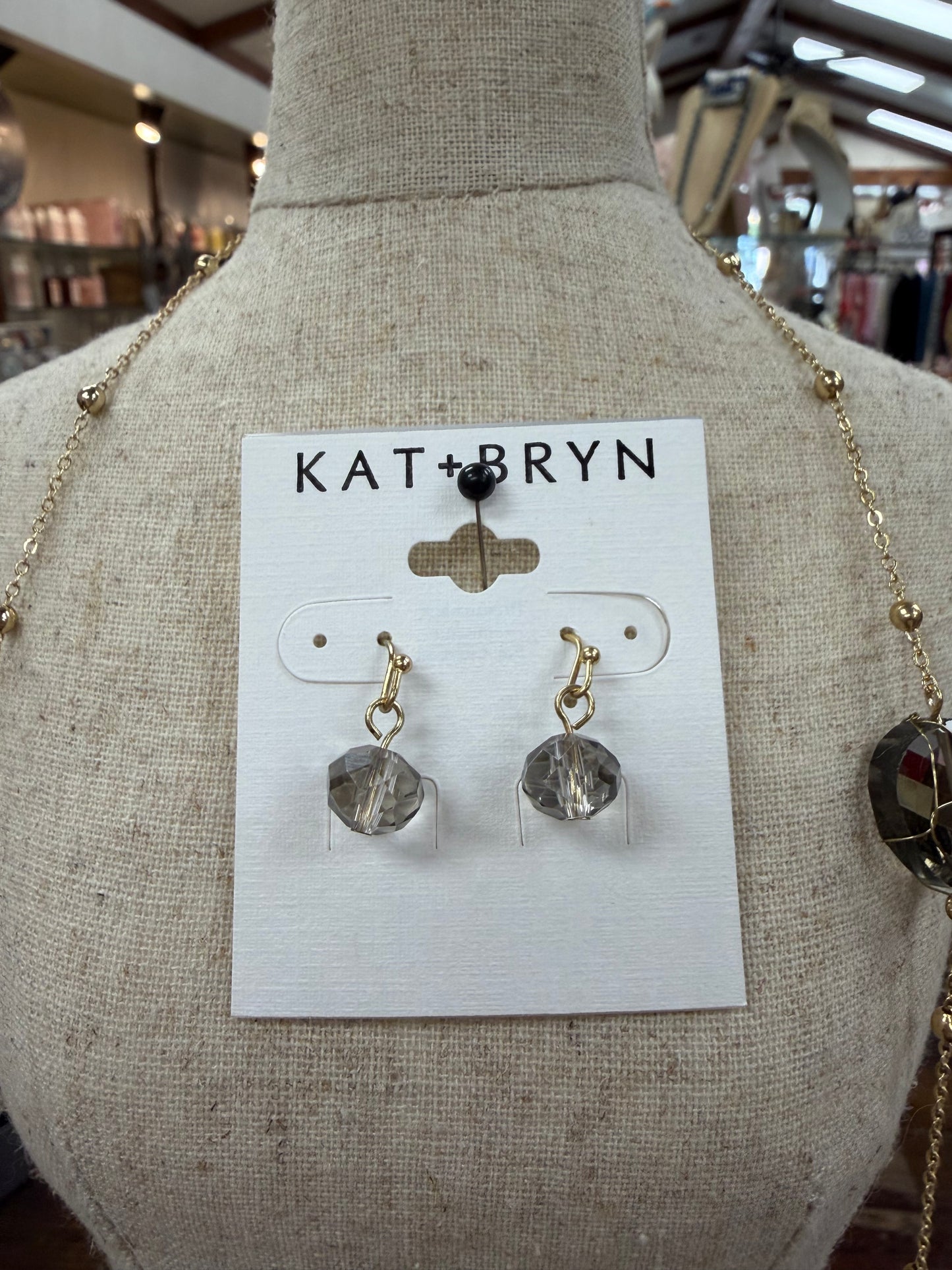 Grey Wired Wrap Necklace & Earring Set