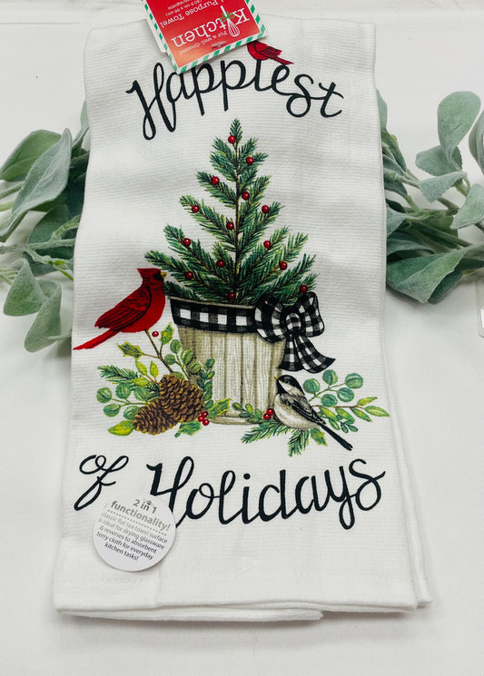 Happiest Holidays Terry Towel