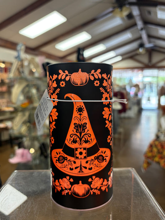 Floral Halloween Lighted Lantern (Medium)