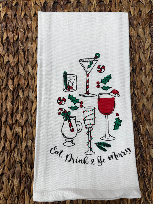 Eat Drink & Be Merry Hand Towel